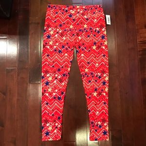 NWT LuLaRoe Tall & Curvy Star American Leggings